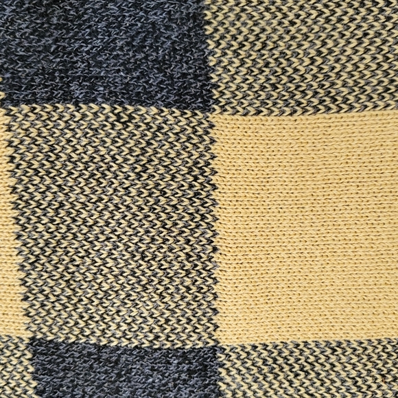 Checkered Plaid Crewneck Sweater Size Small NWOT Gold Black - Picture 6 of 8